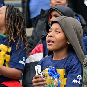 Approximately 105 students from two South Bend Empowerment Zone (SBEZ) schools (Coquillard and Wilson) attended the 2024 Blue-Gold Game.